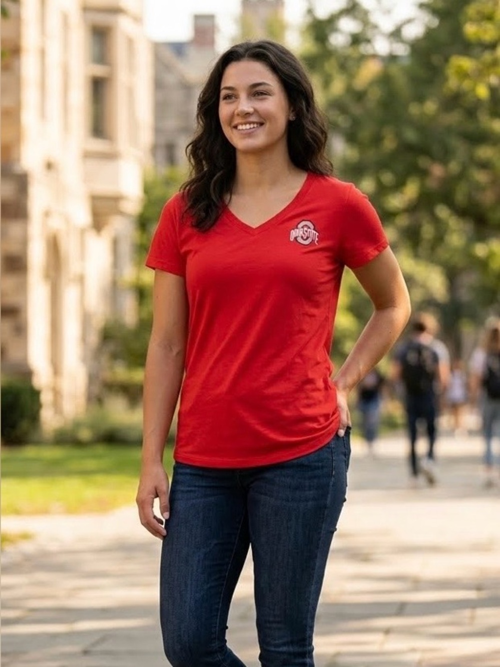 🏈Ohio State Authentic Apparel Like New Woman’s Top Size XL